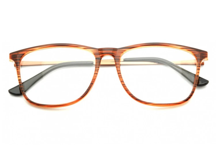 Okulary oprawki korekcyjne Nerdy zerówki Sunoptic CP142G brązowe - imitacja drewna