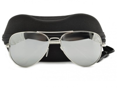 Srebrne Pilotki Polaryzacyjne przeciwsłoneczne aviator Lustrzanki STP17