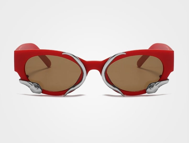 Damskie okulary przeciwsłoneczne z filtrem UV400 czerwone ST-MAX4D