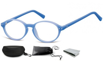Okulary dziecięce zerówki okrągłe lenonki PK15A niebieskie