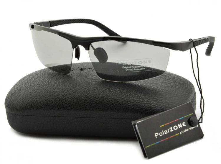 Męskie Sportowe okulary polaryzacja + fotochrom aluminiowe POL-352FP