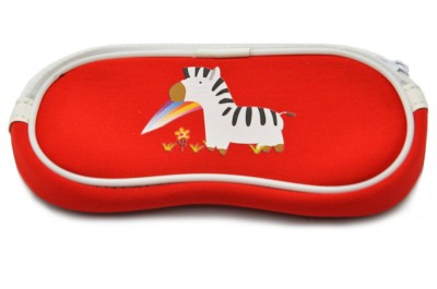 Etui Futerał na okulary dla dzieci Czerwone z zebrą SC-10C