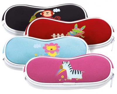 Etui Futerał na okulary dla dzieci Czerwone z zebrą SC-10C
