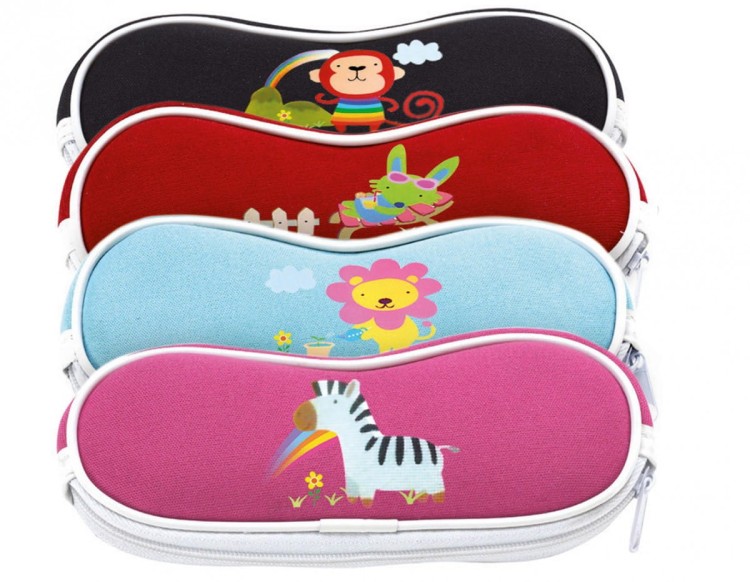 Etui Futerał na okulary dla dzieci Czerwone z zebrą SC-10C