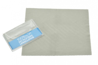 Ultradelikatna Ściereczka do okularów z mikrofibry w etui - szara