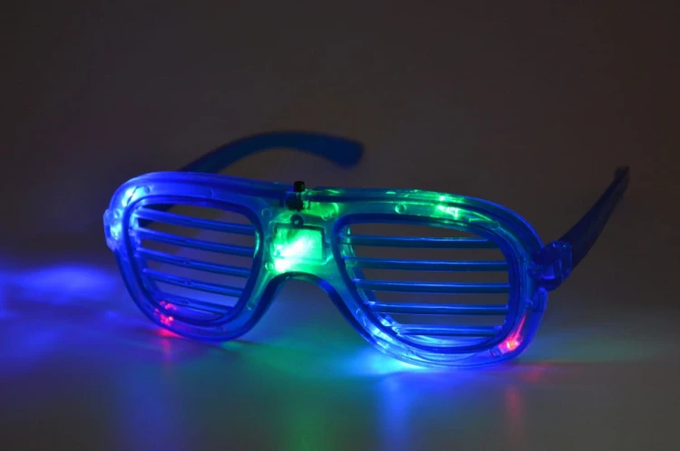 OKULARY ŚWIECĄCE LED imprezowe żaluzje Migające CZERWONE