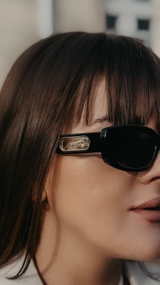 Damskie owalne okulary przeciwsłoneczne z filtrem UV400 czarne ST-FAS1