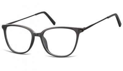 Okulary oprawki zerówki korekcyjne Nerdy Unisex Sunoptic AC26G czarne + czarny zausznik