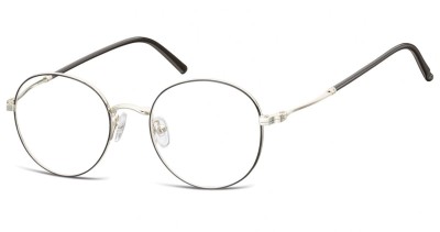 Lenonki okrągłe Okulary oprawki optyczne 927 czarno-srebrne