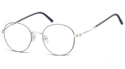 Lenonki okrągłe Okulary oprawki optyczne 927A niebiesko-srebrne