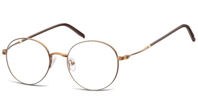 Lenonki okrągłe Okulary oprawki optyczne 927G brązowo-kawowe
