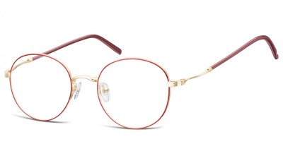Lenonki okrągłe Okulary oprawki optyczne 927H czerwono-złote