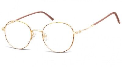 Lenonki okrągłe Okulary oprawki optyczne 927I panterka+złoty