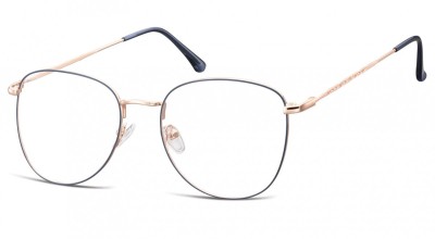 Oprawki okulary  Pilotki zerówki  korekcyjne 924C granatowo-złote