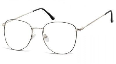 Oprawki okulary  Pilotki zerówki korekcyjne 924F czarno-srebrne