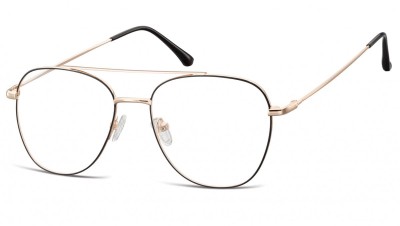 Oprawki okulary  Pilotki zerówki korekcyjne 922D czarno-złote