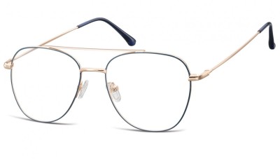 Oprawki okulary  Pilotki zerówki korekcyjne 922E granatowo-złote