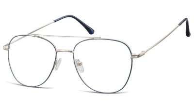 Oprawki okulary  Pilotki zerówki korekcyjne 922F granatowo-srebrne