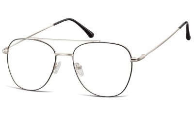 Oprawki okulary  Pilotki zerówki korekcyjne 922G czarno-srebrne