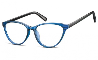 Oprawki korekcyjne okulary  Kocie Oczy zerówki Sunoptic CP127B niebiesko-czarne