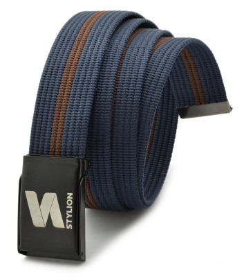 Pasek parciany  STYLION granatowo-brązowy - ST-14