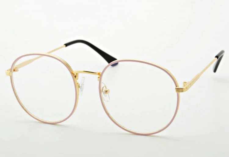 Lenonki okulary z filtrem zerówki z ANTYREFLEKSEM złoto-różowe 2525-2