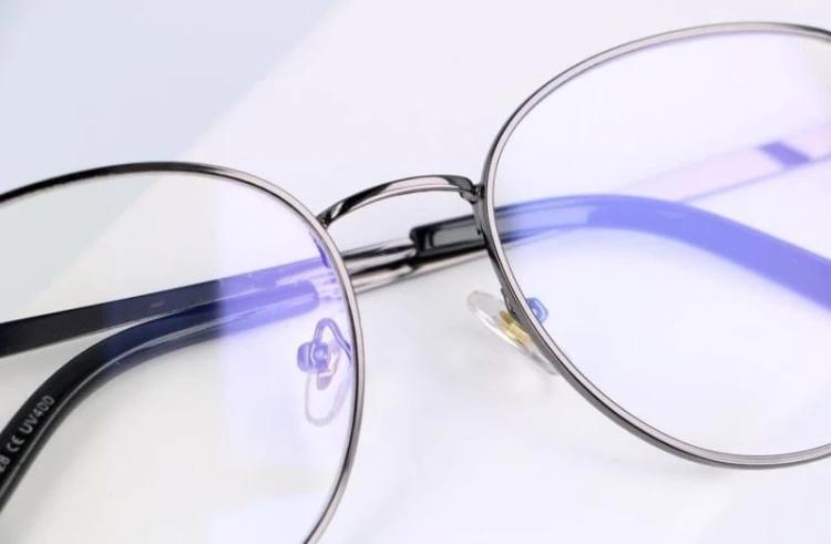 Owalne metalowe Okulary z filtrem DAMSKIE z antyrefleksem 2528-2