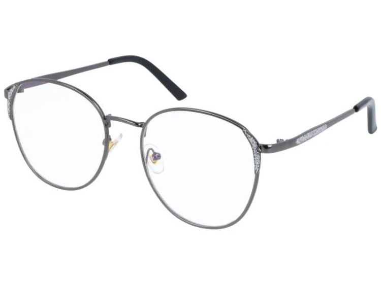 Owalne metalowe Okulary z filtrem DAMSKIE z antyrefleksem 2528-2