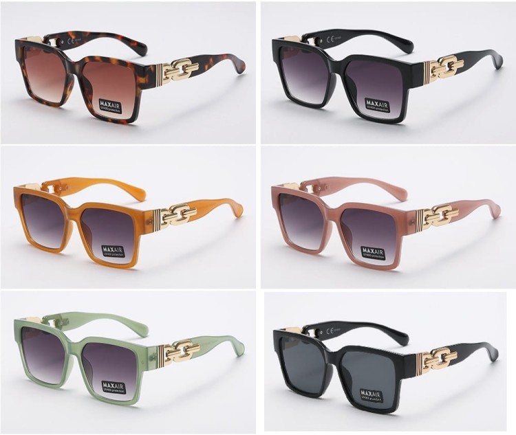 Damskie kwadratowe okulary przeciwsłoneczne z filtrem UV400 panterkowe ST-MAX7A