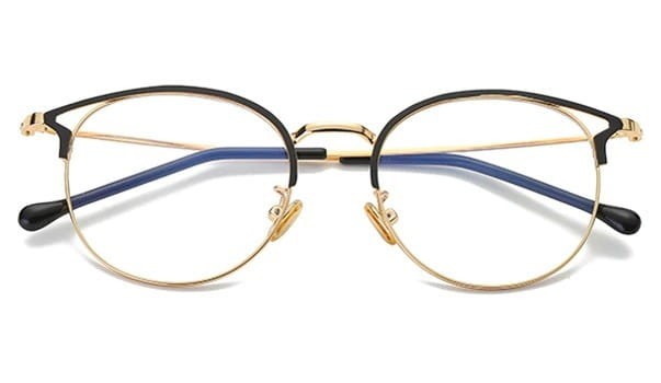 Okulary zerówki damskie z antyrefleksem SCH-543 czarny/złoty