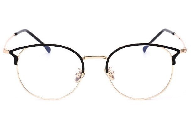 Okulary zerówki damskie z antyrefleksem SCH-543 czarny/złoty