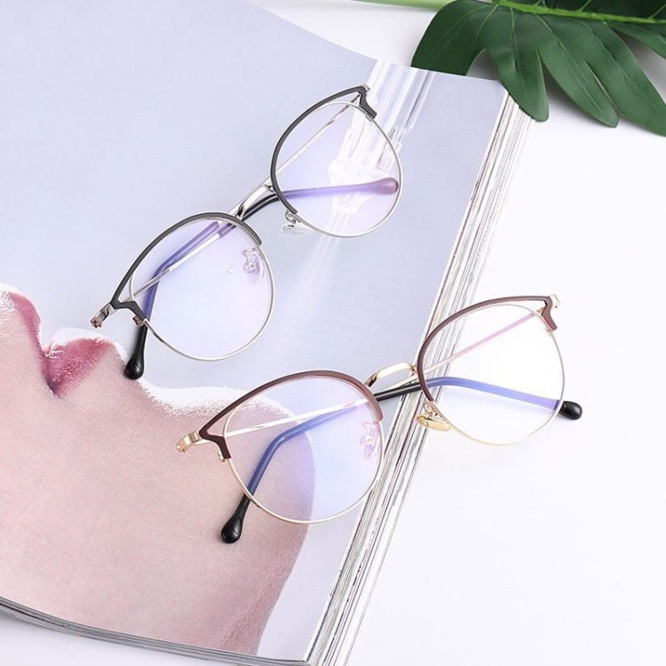 Okulary zerówki damskie z antyrefleksem SCH-543 czarny/złoty