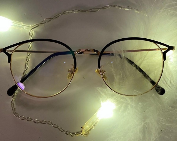 Okulary zerówki damskie z antyrefleksem SCH-543 czarny/złoty