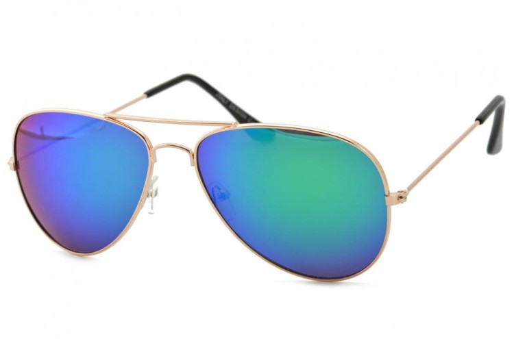 Okulary Pilotki Lustrzanki zielone Przeciwsłoneczne 474-1
