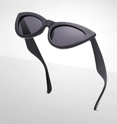 Okulary Kocie Oczy przeciwsłoneczne damskie czarne F-293