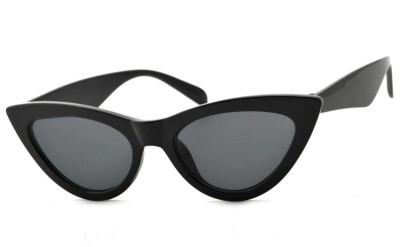Okulary Kocie Oczy przeciwsłoneczne damskie czarne F-293