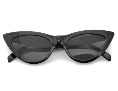 Okulary Kocie Oczy przeciwsłoneczne damskie czarne F-293
