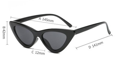 Okulary Kocie Oczy przeciwsłoneczne damskie czarne F-293