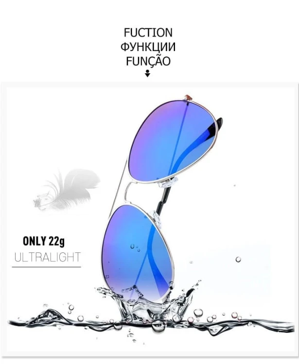 Juniorskie Okulary Pilotki srebrno niebieskie aviator przeciwsłoneczne STPJ-10C