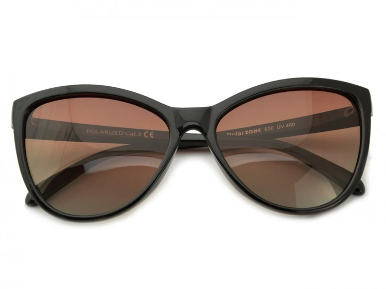 Damskie okulary Kocie polaryzacyjne brązowe POL-830