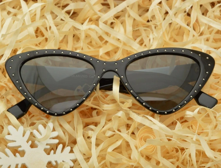 Damskie Kocie okulary polaryzacyjne czarne POL-748