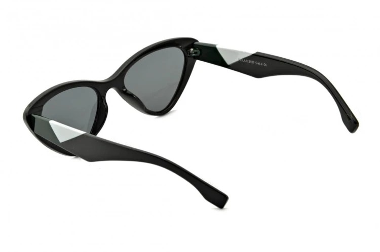 Damskie Kocie okulary polaryzacyjne czarne POL-748