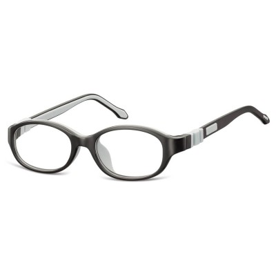 Elastyczne dziecięce oprawki okularowe zerówki owalne + gumka Sunoptic K1C Czarne