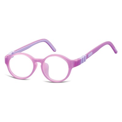 Elastyczne dziecięce oprawki okularowe zerówki okrągłe + gumka Sunoptic K7 fioletowe
