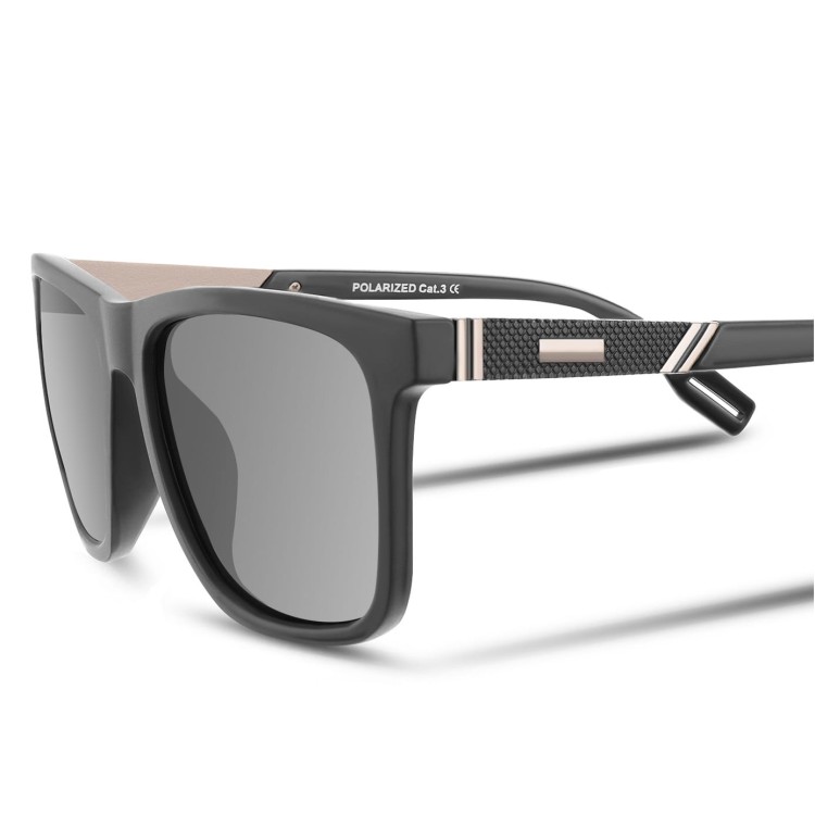 Okulary męskie przeciwsłoneczne polaryzacyjne Nerdy czarne POL-308