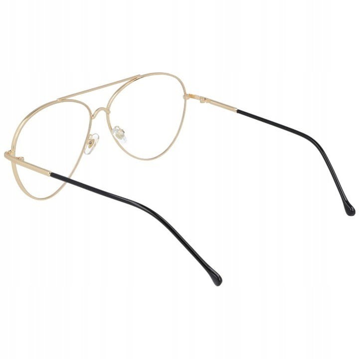 Okulary Pilotki z filtrem światła niebieskiego do komputera zerówki 2529-3