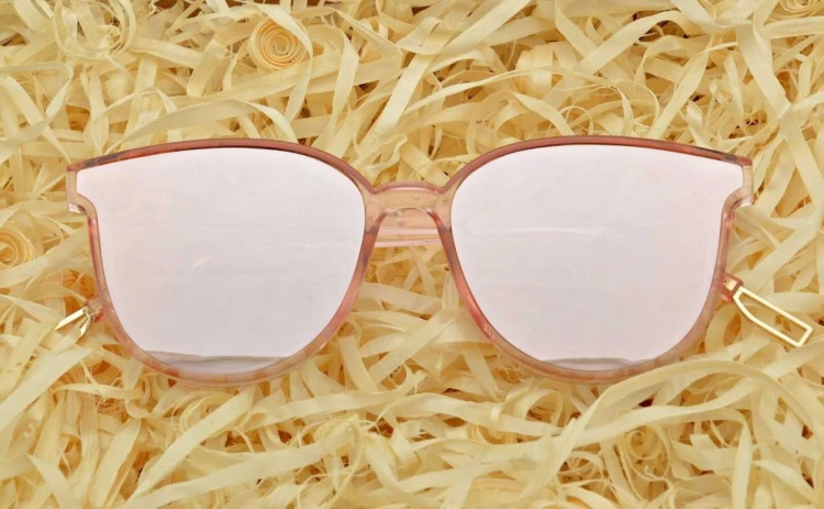 Okulary Kocie przeciwsłoneczne damskie Lustrzane różówe STD-54