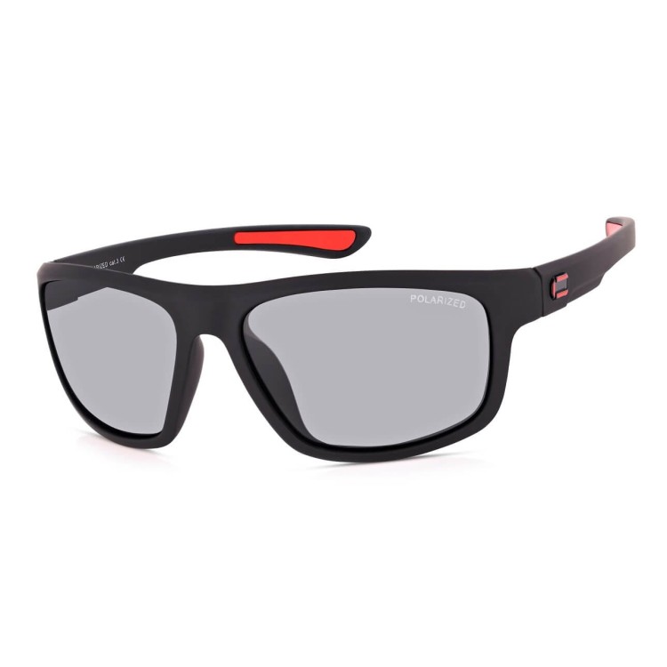 Duże męskie sportowe okulary przeciwsłoneczne z polaryzacją i filtrem UV400 Czarne POL-446A