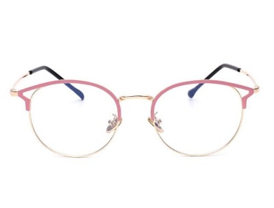 Okulary zerówki damskie z antyrefleksem SCH-544 róż/złoty