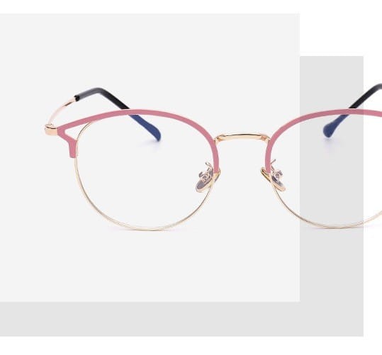 Okulary zerówki damskie z antyrefleksem SCH-544 róż/złoty